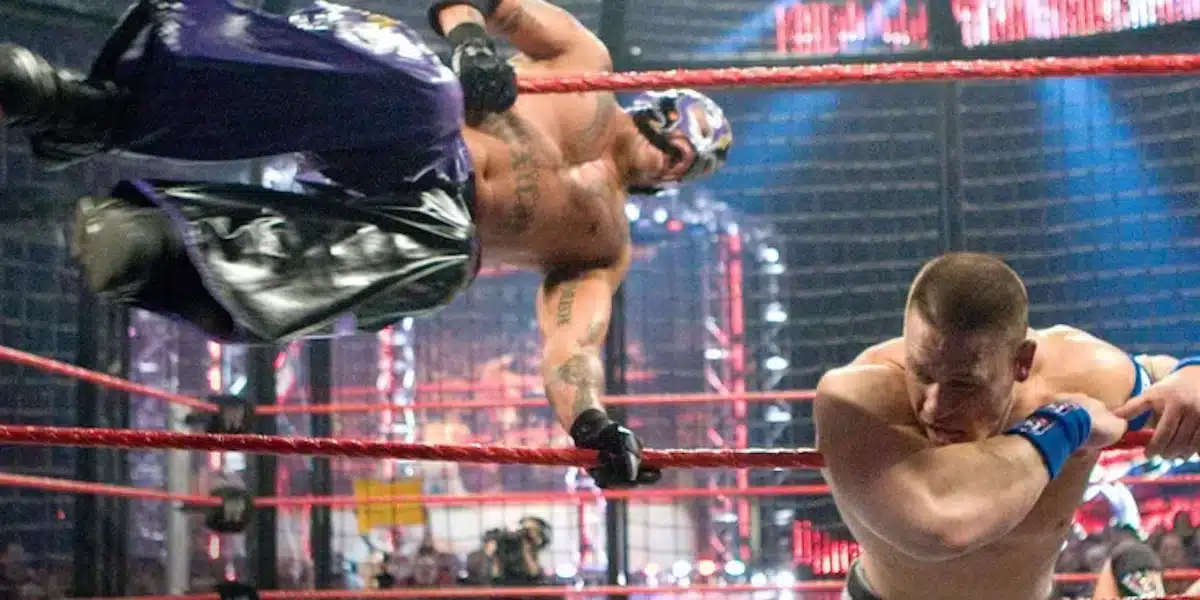 Rey Mysterio performing 619 on John Cena