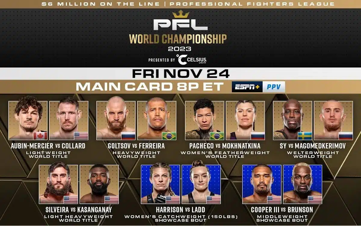 Poster for the PFL 10 championship bouts