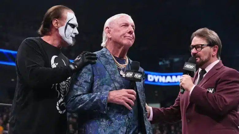 Aging AEW Superstar, Sting, has announced his pending retirement, here he is with an even older Ric Flair