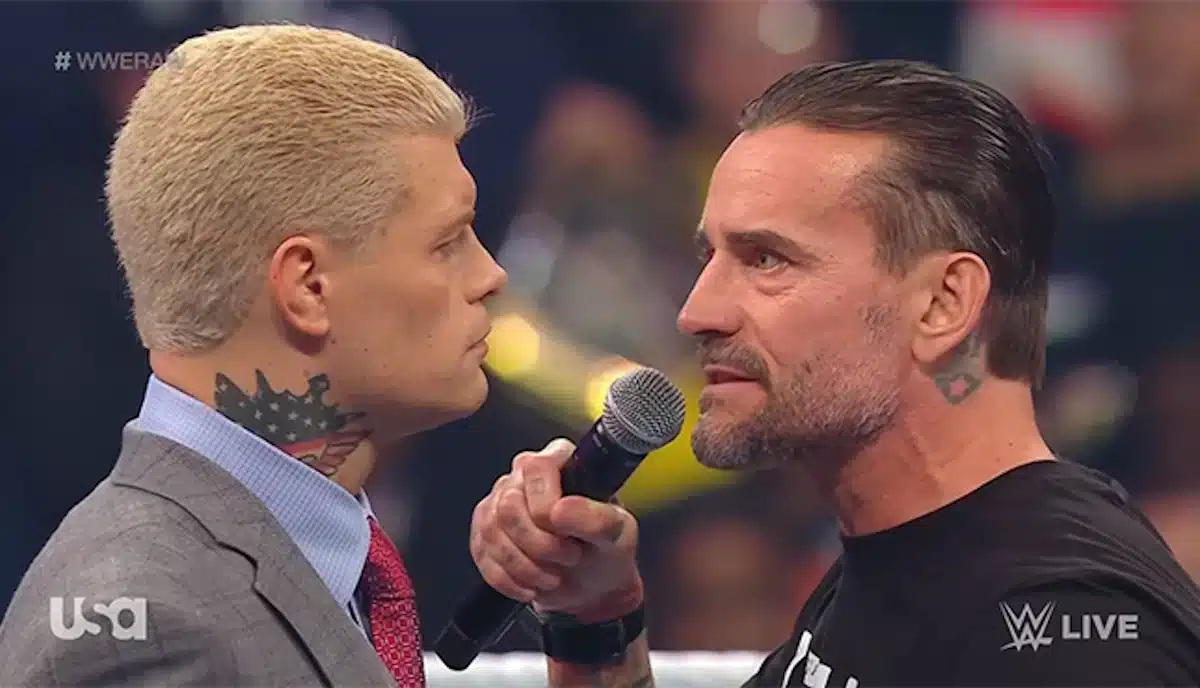 CM Punk Addresses Cody Rhodes in the ring during the WWE Raw broadcast of Jan 22 2024