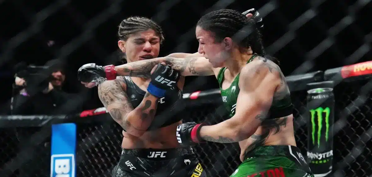 10 Year UFC veteran Raquel Pennington gets the Bantamweight belt, defeating Mayra Bueno Silva in the action in the octagon at UFC 297 in Toronto