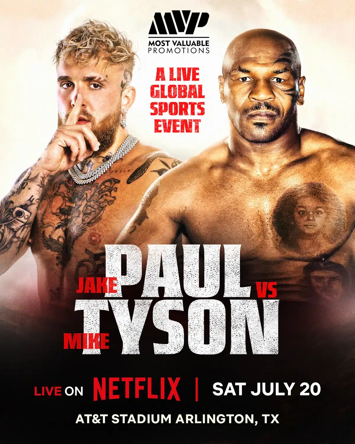 Jake Paul vs Mike Tyson Poster