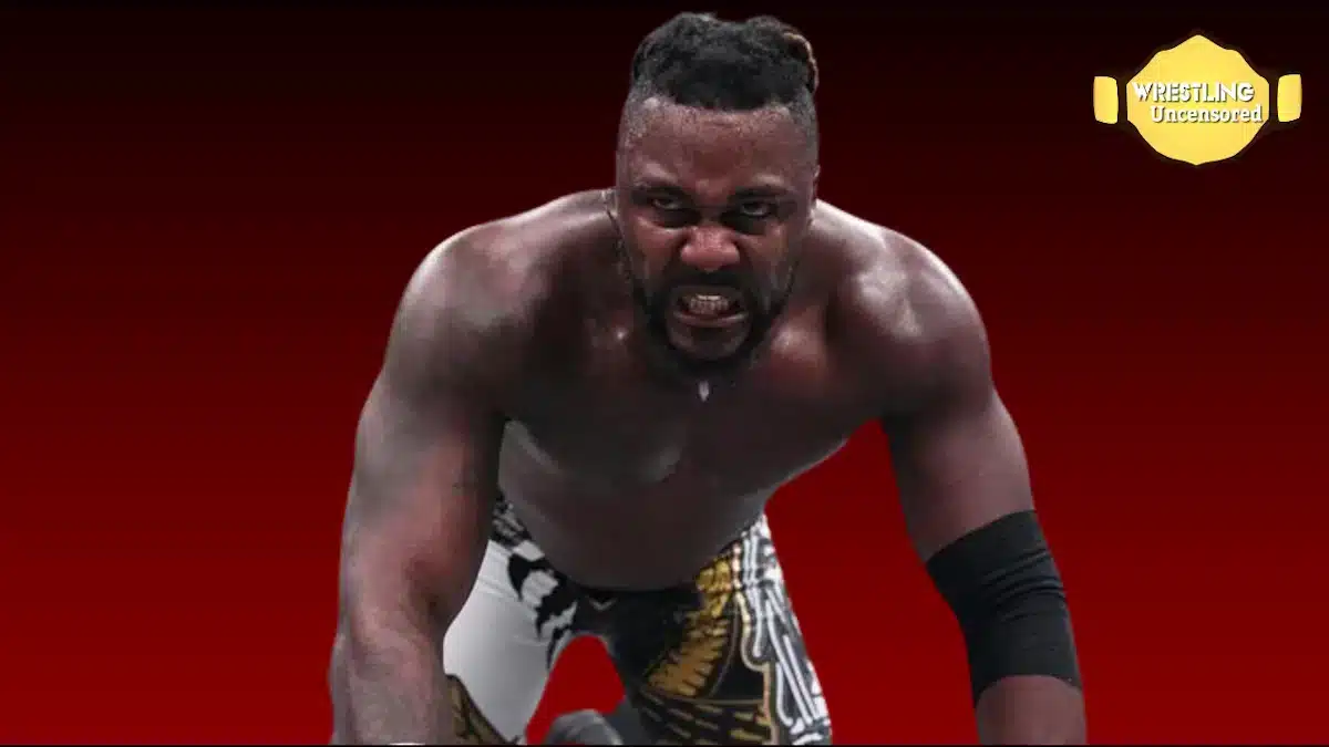 AEW Wrestler Swerve Strickland with an angry face in the ring