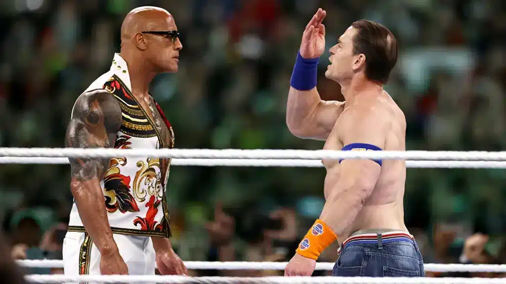 John Cena Confronts The Rock In The Ring At Wrestlemania Xl