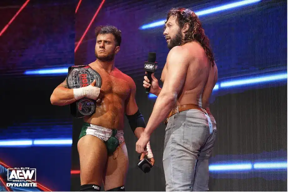 Mjf And Kenny Omega Are Seen Here In The Ring At Aew Dynamite In October 2023