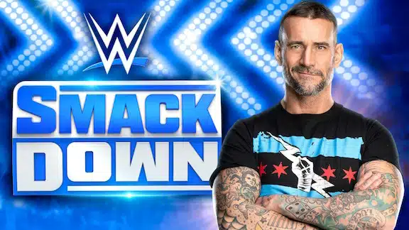 Publicity Shot Of Cm Punk Wth The Smackdown Logo