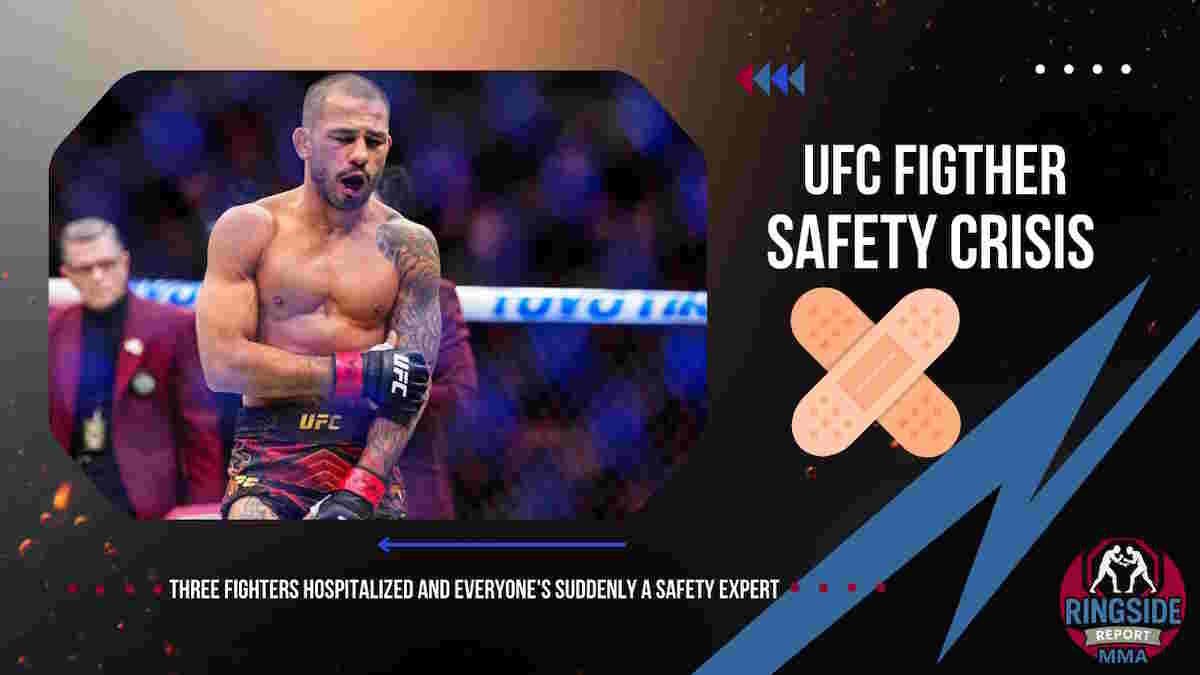 Ufc Fighter Safety Protocols Illustration Showing Medical Staff Evaluating Fighter After Ufc 323 Hospitalizations