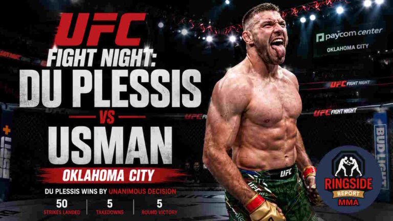 Dricus Du Plessis After Defeating Kamaru Usman At Ufc Fight Night: Du Plessis Vs Usman In Oklahoma City