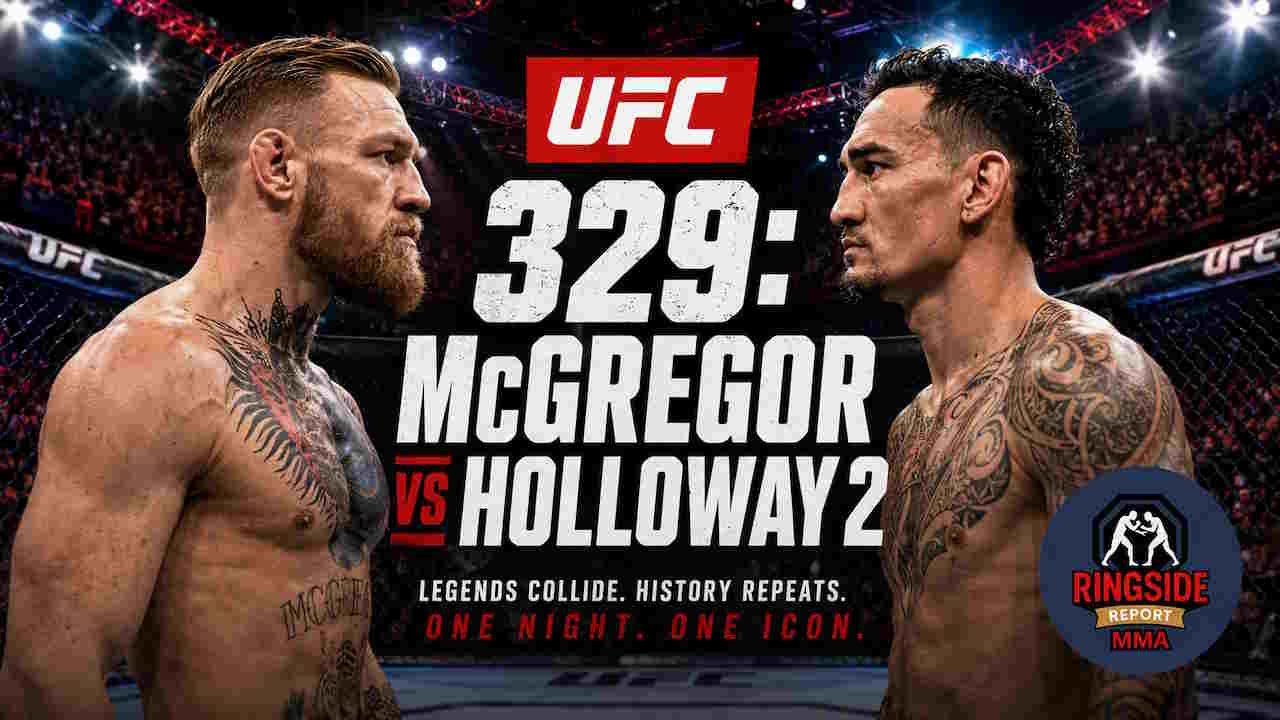 UFC 329 McGregor vs. Holloway fight promotion poster
