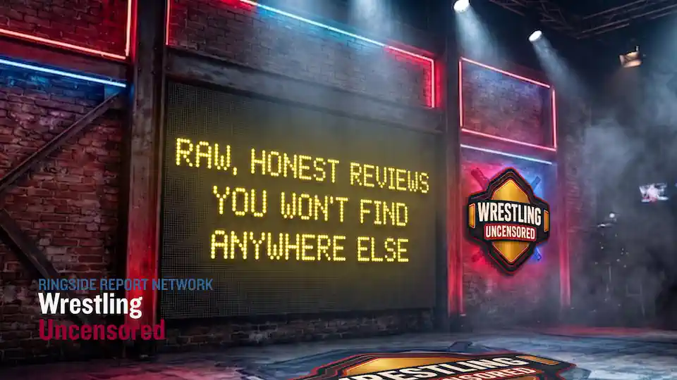 Wrestling Analysis & WWE/AEW Coverage 1 Wrestling Uncensored Banner Web On A Stage Backdrop