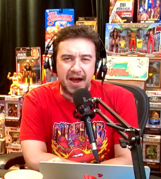 Dave Simon Wearing His New Japan Pro-Wrestling “Time Bomb” Hiromu Takahashi Shirt
